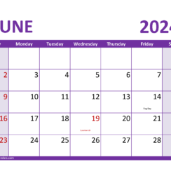 June 2024 Free Printable Calendar