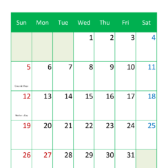 May Calendar Printable 2024
