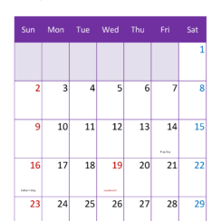 June Calendar Template 2024