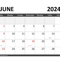 June 2024 Calendar to Print