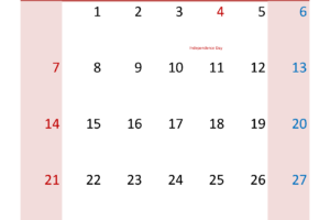 July 2024 Calendar Word Template